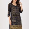Newspaper Inspired Print Kurti in Black