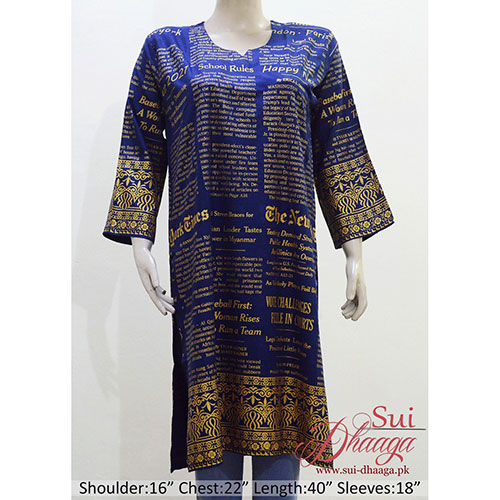 Newspaper Inspired Print Kurti
